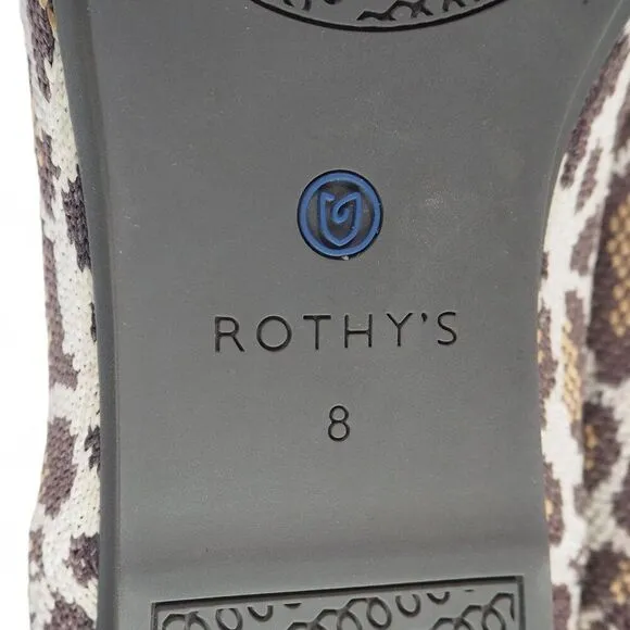 Rothy's The Flats Retired Mocha Leopard Cheetah Print Slip-on Flats Women's 8