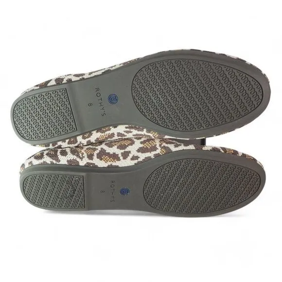 Rothy's The Flats Retired Mocha Leopard Cheetah Print Slip-on Flats Women's 8