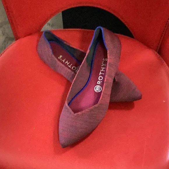 Rothy's Women's Red blue flats.  Best travel shoe ever.