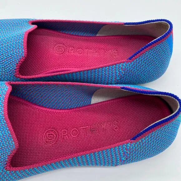 Rothy's Women's size 9.5 The Loafer Bluebell Triple Stitch Knit Flats Slip-On