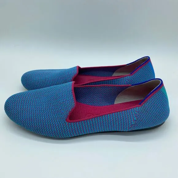 Rothy's Women's size 9.5 The Loafer Bluebell Triple Stitch Knit Flats Slip-On