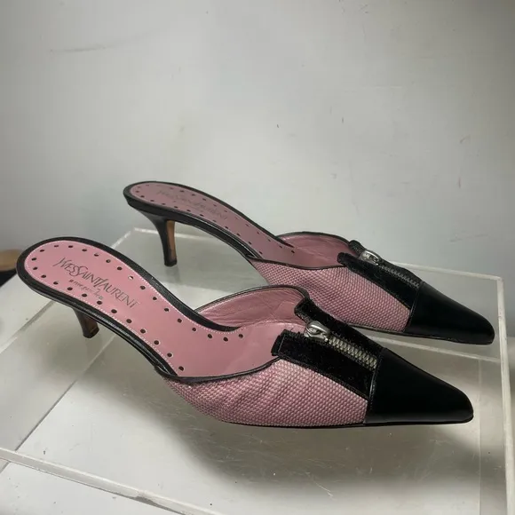 Saint Laurent YSL mule kiten heels shoes sz 38