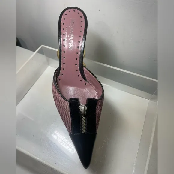 Saint Laurent YSL mule kiten heels shoes sz 38
