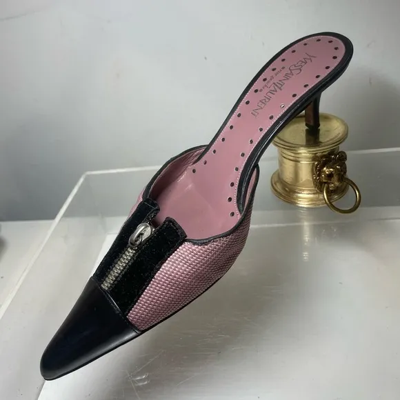 Saint Laurent YSL mule kiten heels shoes sz 38