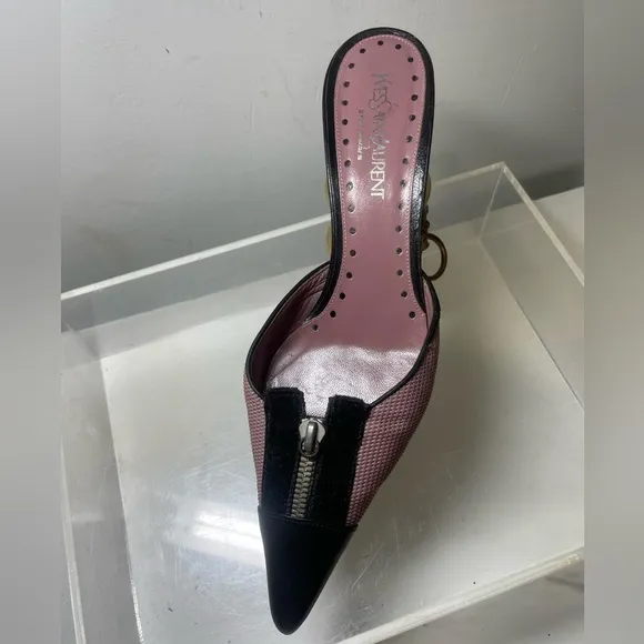 Saint Laurent YSL mule kiten heels shoes sz 38