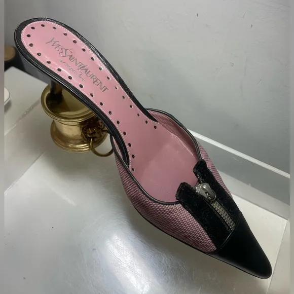 Saint Laurent YSL mule kiten heels shoes sz 38