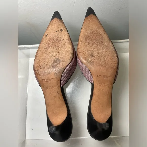 Saint Laurent YSL mule kiten heels shoes sz 38