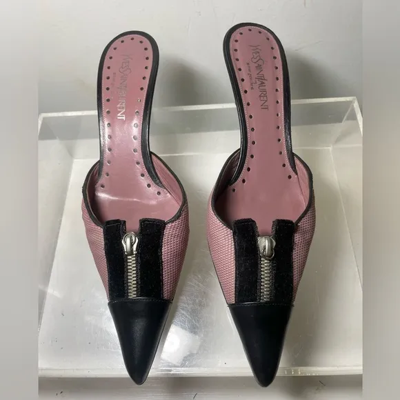 Saint Laurent YSL mule kiten heels shoes sz 38