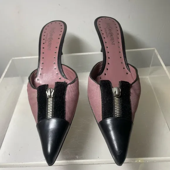 Saint Laurent YSL mule kiten heels shoes sz 38