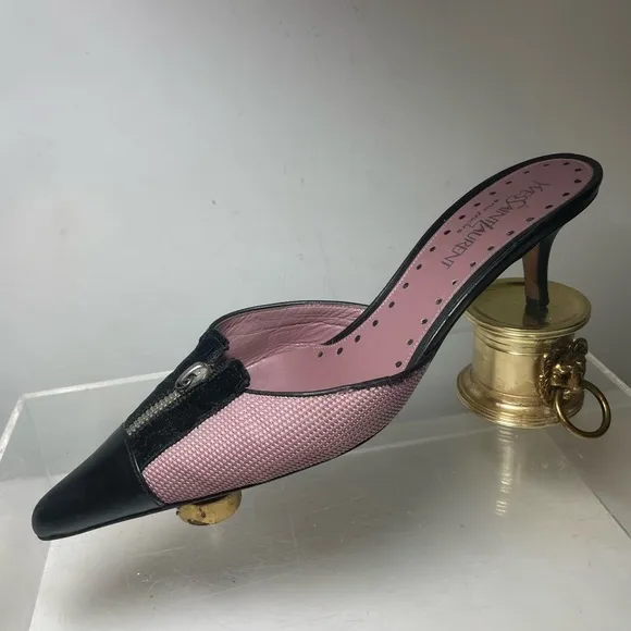 Saint Laurent YSL mule kiten heels shoes sz 38