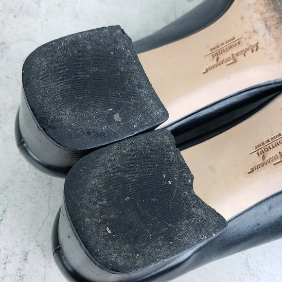 Salvatore Ferragamo Boutique Italy Leather Classic Pumps Shoes Black size 7B