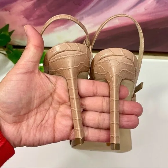 SAM EDELMAN Doran Strappy Sandal in Maple Croco Size 9