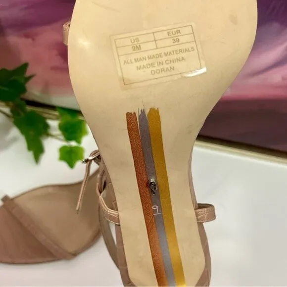 SAM EDELMAN Doran Strappy Sandal in Maple Croco Size 9
