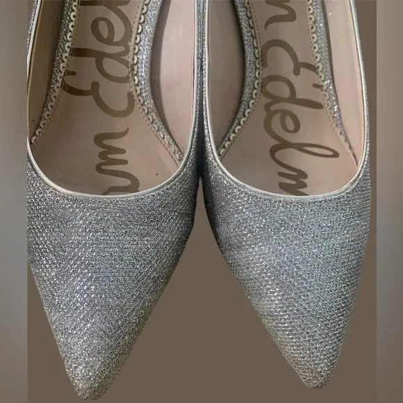 Sam Edelman Dori Light Champaign Kitten Heel Pumps. Size 8.5 M Beautiful Sparkle