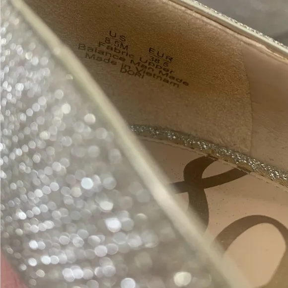 Sam Edelman Dori Light Champaign Kitten Heel Pumps. Size 8.5 M Beautiful Sparkle