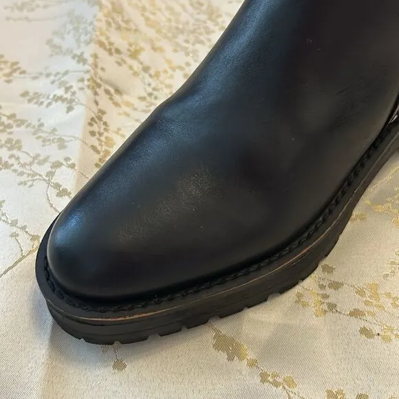 Sam Edelman | Jayln Silver Studded Lug Sole Chelsea Black Boot, Excellent | US 7