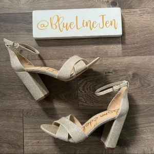 Sam Edelman Yancy Jute Glam Mesh Ankle Strap Sandals