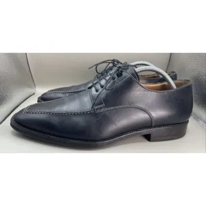 Santoni Oxford Mens 9.5 D Black Leather Dress Shoe Lace Up 24155001