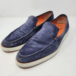 Santoni Shoes Mens 13 US Slip On Formal Dress Moccasin Loafers Suede Comfort