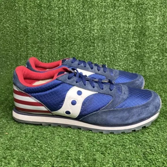 Saucony Men Jazz Low Pro USA Flag Patriotic Athletic Running Shoes Size 11.5