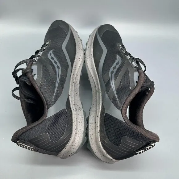 Saucony Peregrine 12 Men's 14 W Wide Black Athletic Shoes Lace-Up Low Sneakers