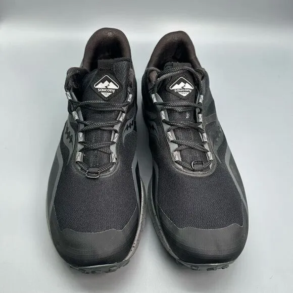 Saucony Peregrine 12 Men's 14 W Wide Black Athletic Shoes Lace-Up Low Sneakers