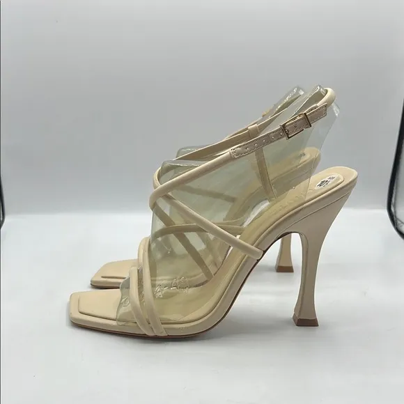 SCHUTZ Sz 10 Lovi Napps Cream Strappy High Heels NEW