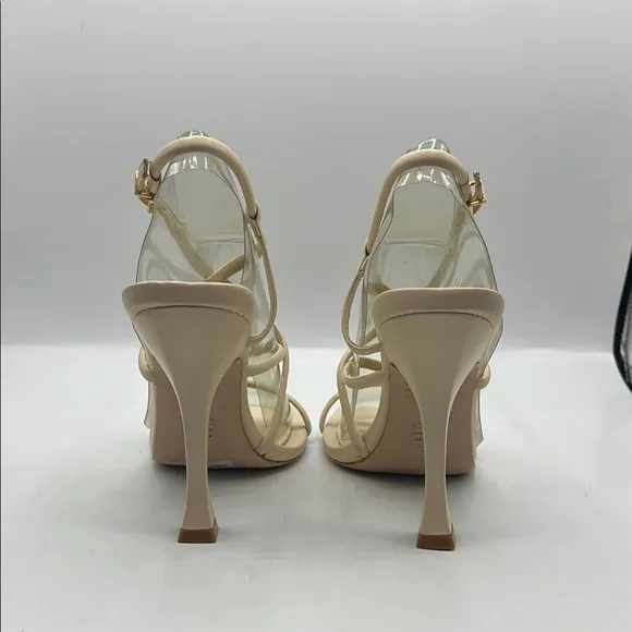 SCHUTZ Sz 10 Lovi Napps Cream Strappy High Heels NEW