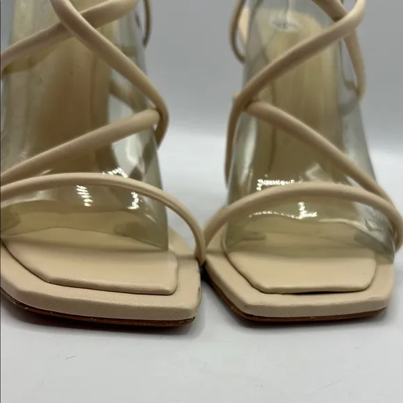 SCHUTZ Sz 10 Lovi Napps Cream Strappy High Heels NEW