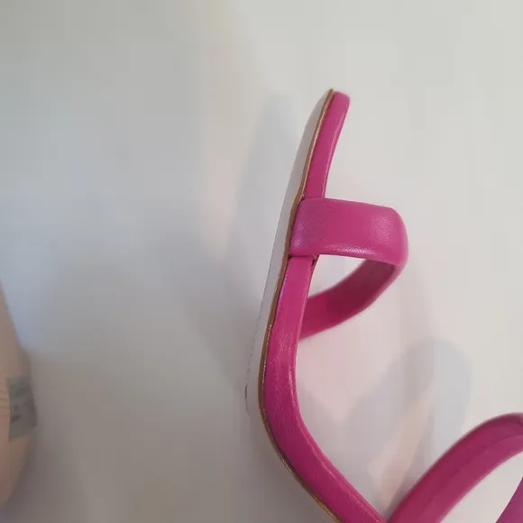 SCHUTZ Ully Nappa Leather Sandals in Hot Pink