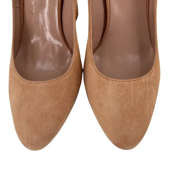 SEBASTIAN Italy Pumps Sand Suede Leather Heels Women's Sz 38 / 8 NIB $600