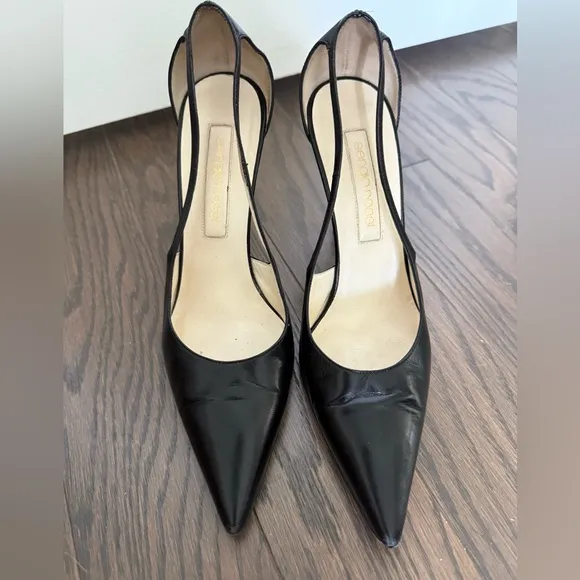 Sergio Rossi Pointed Toe Leather Heels Size 37