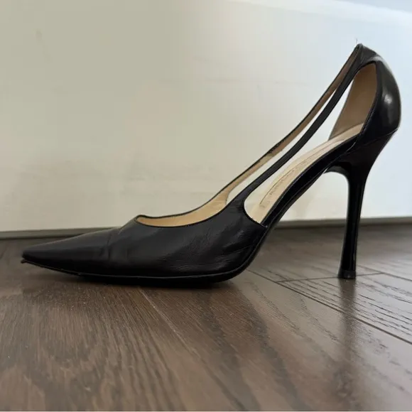 Sergio Rossi Pointed Toe Leather Heels Size 37