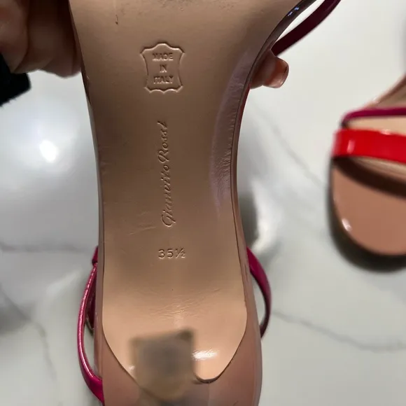 Sexy &amp; Stylish Pink and Red Women's Sandals. Petite Size kn EUC