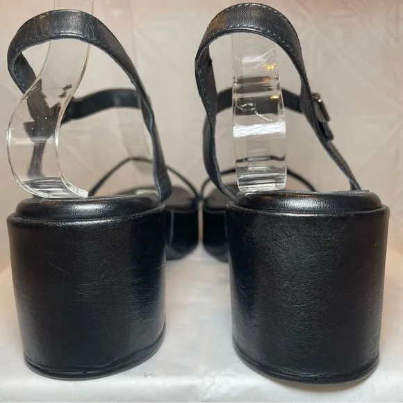 Seychelles Rest Assured Platform Heeled Sandals in Black Size 8.5