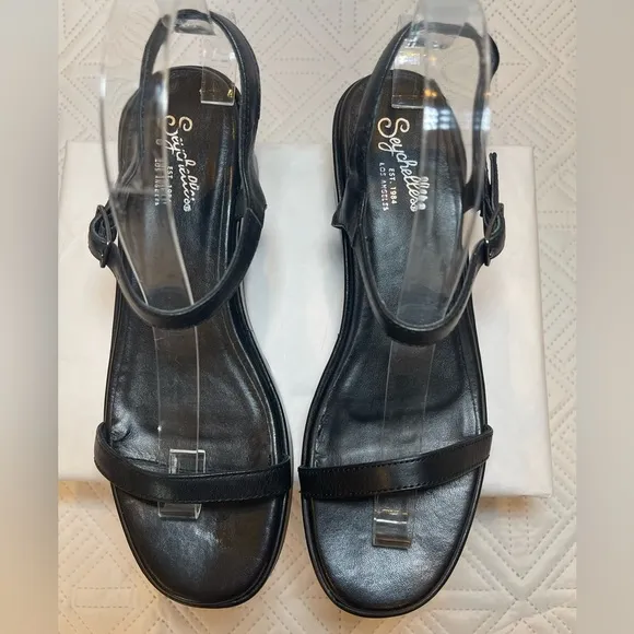 Seychelles Rest Assured Platform Heeled Sandals in Black Size 8.5