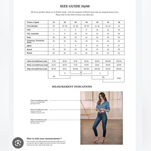 Sezane Denim Boyfriend Jeans size 40