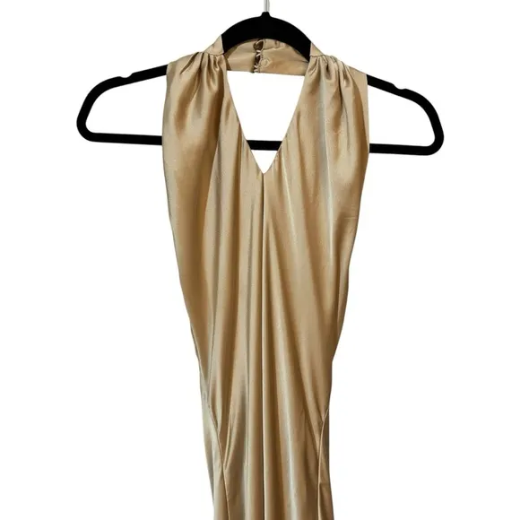 Show Me Your MuMu‎ Jasmine Maxi Dress Satin Look Sleeveless Halter