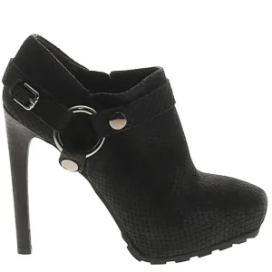 💥SHOWSTOPPER💥VTG Guess &quot;Python&quot; Genuine Leather Stiletto Booties in Black