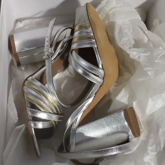 Silver Strappy Heels