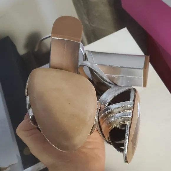 Silver Strappy Heels