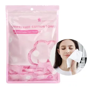 Simfree 100PCS Compressed Towel,Disposable Face Compressed Towel,Disposable Portable Face Towel Mini Tablets Cotton Coin Tissue for Travel,Camping,Hiking,Sports, Home Compressed Hand Wipes(Pink)