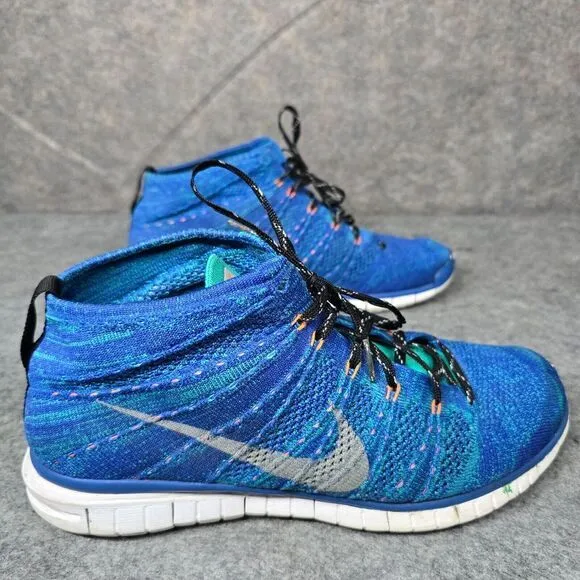Size 10.5 - Nike Free Flyknit Chukka Hyper Grape Blue Men Running‎ Sneaker Shoes
