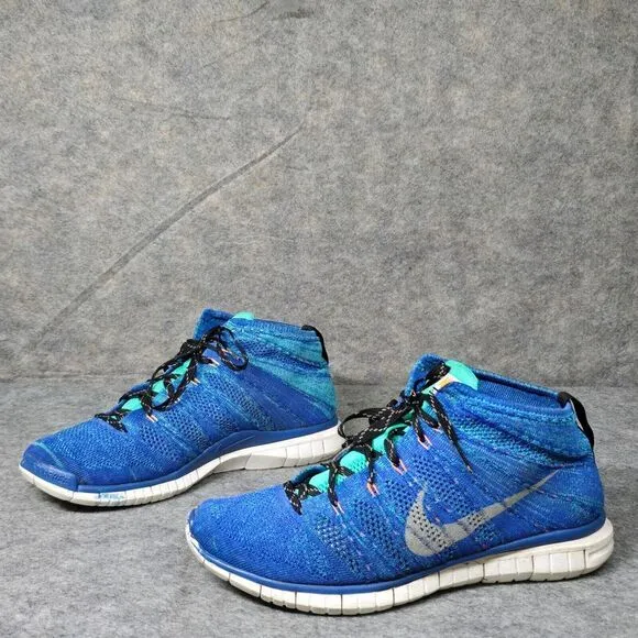 Size 10.5 - Nike Free Flyknit Chukka Hyper Grape Blue Men Running‎ Sneaker Shoes