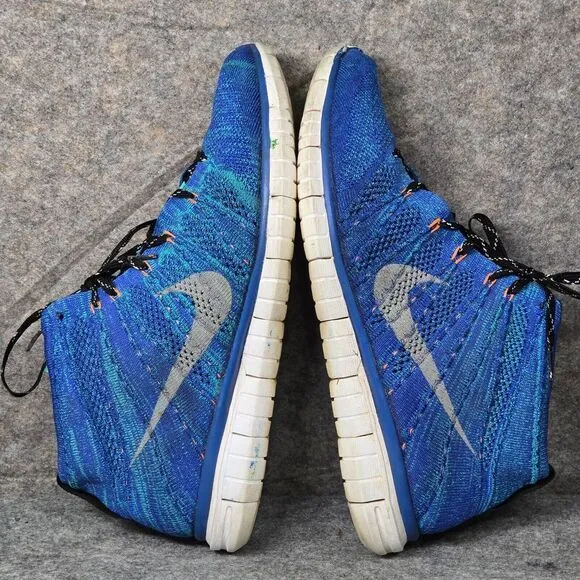 Size 10.5 - Nike Free Flyknit Chukka Hyper Grape Blue Men Running‎ Sneaker Shoes