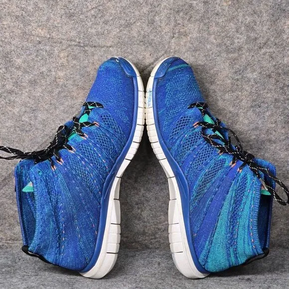 Size 10.5 - Nike Free Flyknit Chukka Hyper Grape Blue Men Running‎ Sneaker Shoes