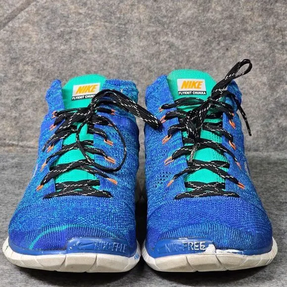 Size 10.5 - Nike Free Flyknit Chukka Hyper Grape Blue Men Running‎ Sneaker Shoes