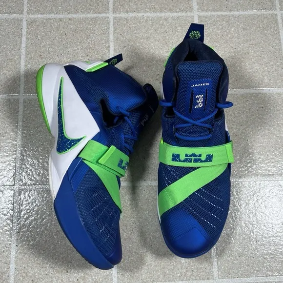 Size 12 Nike LeBron Soldier 9 Sprite Men Basketball Shoes 749417-441