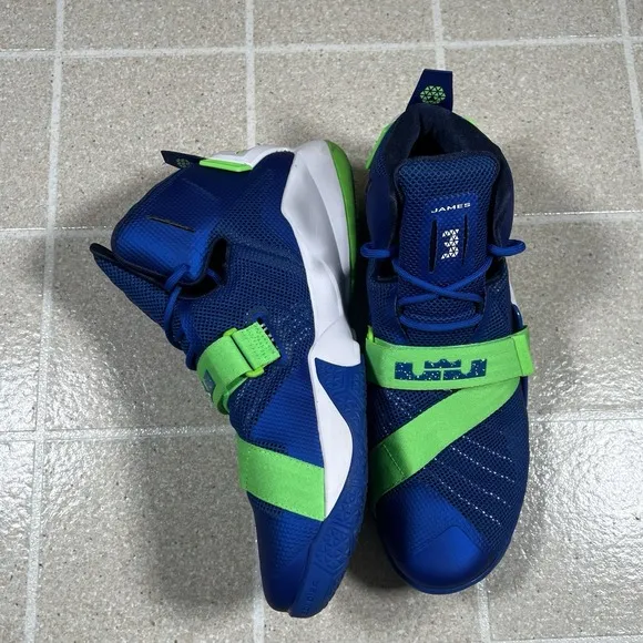 Size 12 Nike LeBron Soldier 9 Sprite Men Basketball Shoes 749417-441