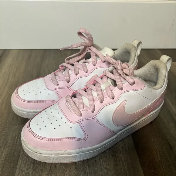 Size 8 Women's NIKE Pink and White Sneakers